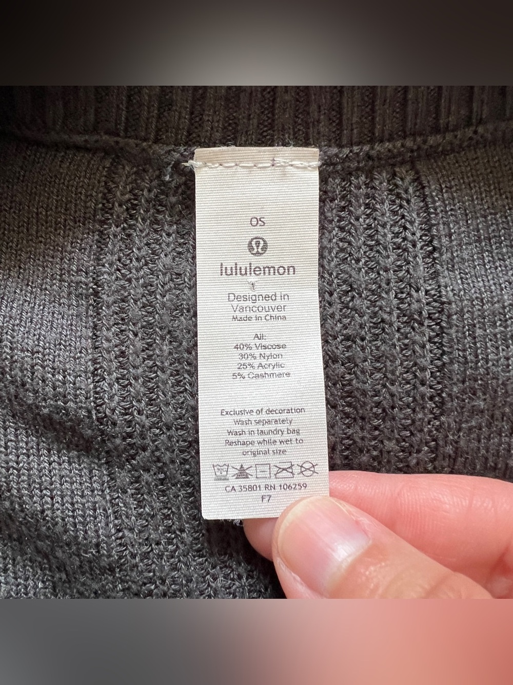 Lululemon Athletic Be At Ease Poncho High-Low Hem Preppy Minimalist Capsule OS - Picture 2 of 6